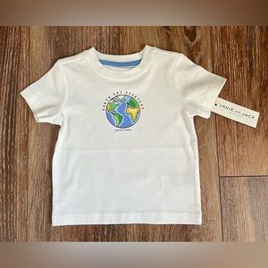 Janie and Jack White Earth Day Graphic Tee Size 12-18 Months Brand New